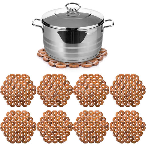 Tlence posavasos de bambú hexagonal para proteger superficies y mantener el calor