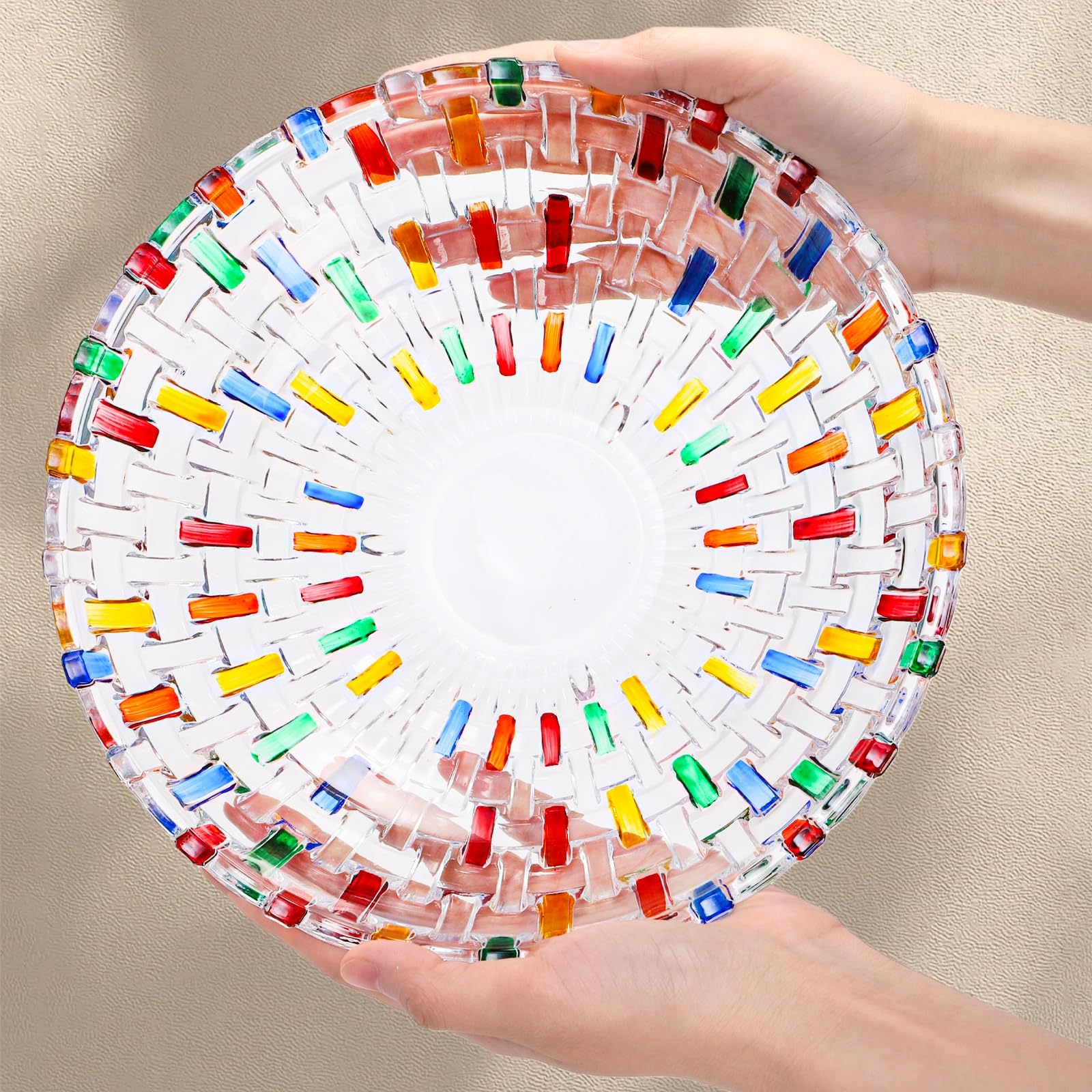 Tlence cuenco para postres y dulces de cristal colorido, atractivo para reuniones