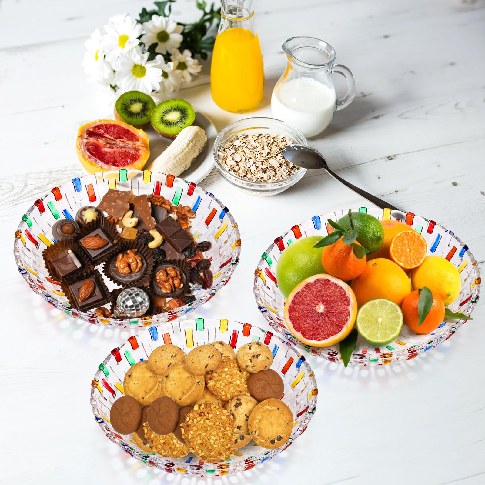 Tlence cuenco de regalo para centro de mesa, cristal colorido
