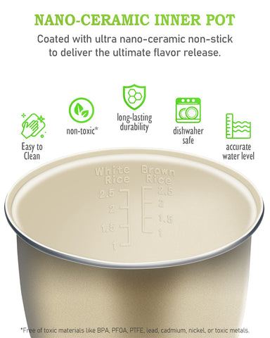 TLOG Olla arrocera mini, bandeja vapor para verduras y proteínas.