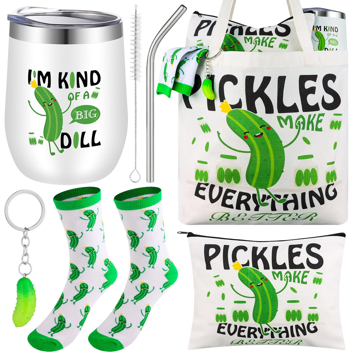 TLY pepinillos taza 12 oz con tapa y pajilla, ideal para bebidas diarias sin derrames.