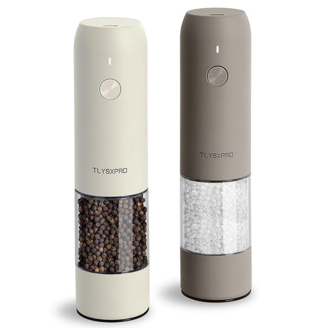 Molinillos eléctricos TLYSXPRO, diseño moderno para cocina elegante y práctica.