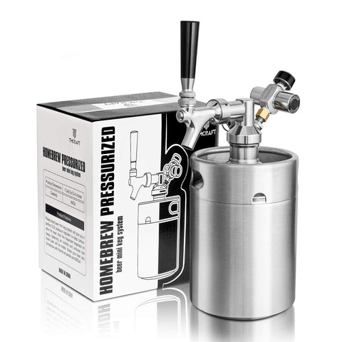 TMCRAFT Growler 64oz, cuerpo de acero inoxidable, mantiene la cerveza fresca.