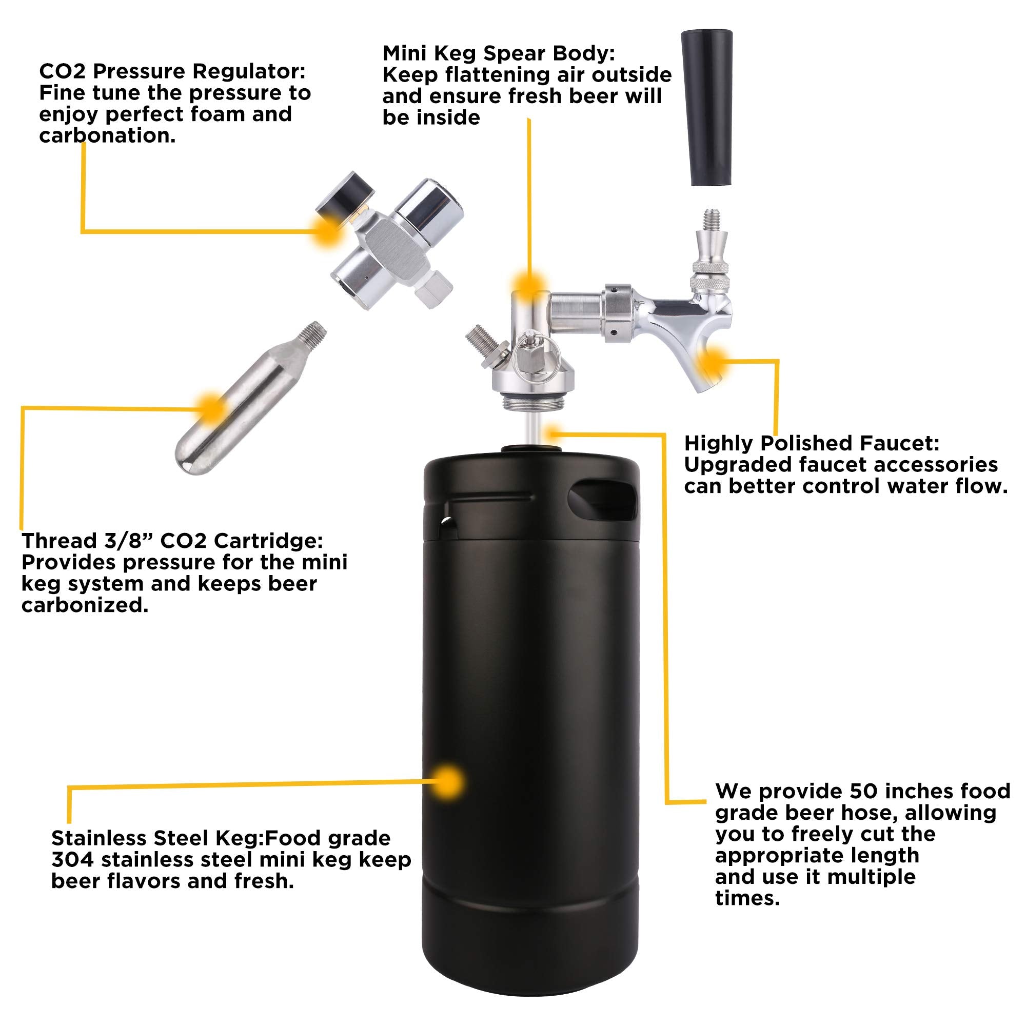 TMCRAFT Growler diseño portátil para llevar cerveza