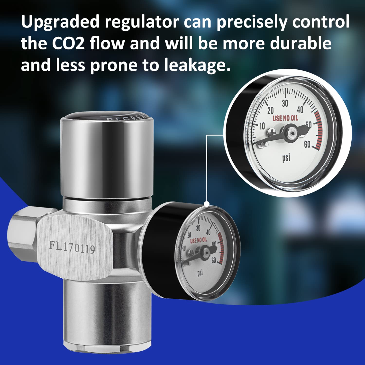 TMCRAFT regulador CO2 con dial de ajuste para control de presión