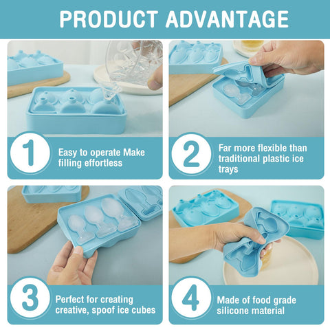 TMHCRDS molde de hielo silicona flexible para cubos reutilizables en bebidas