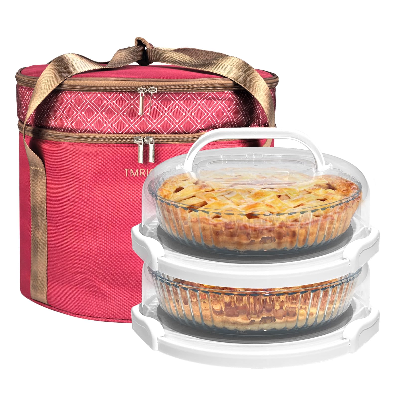 Tmrioplep dos-porta-pasteles-con-tapas: mantiene pasteles y tartas frescos durante el traslado.