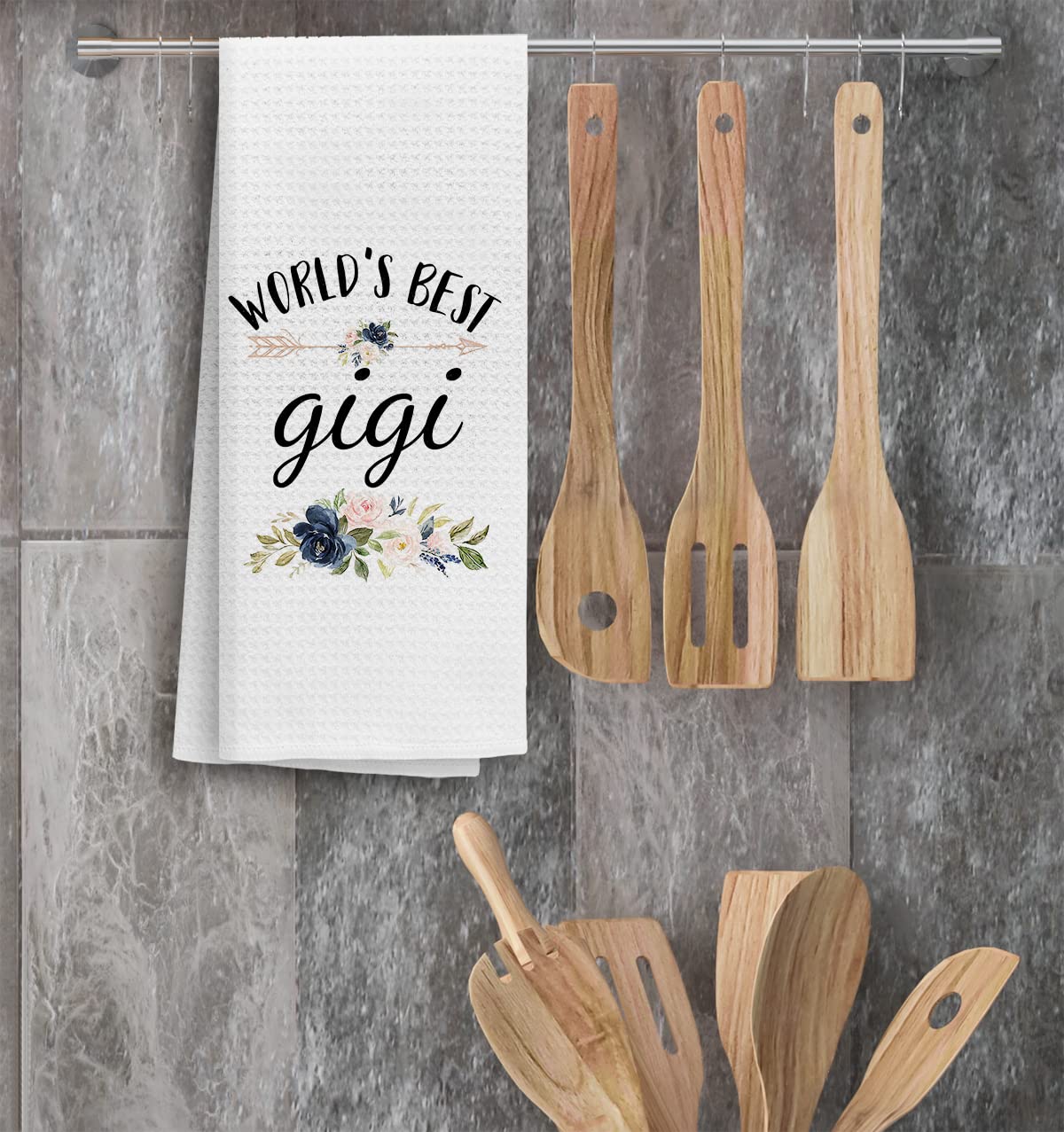 Toalla TNUW con diseño floral, uso diario en cocina.