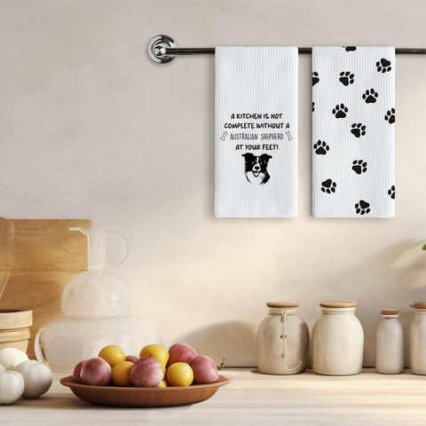 Toallas TNUW con dibujo de patitas, decoración hogareña para cocina y baño
