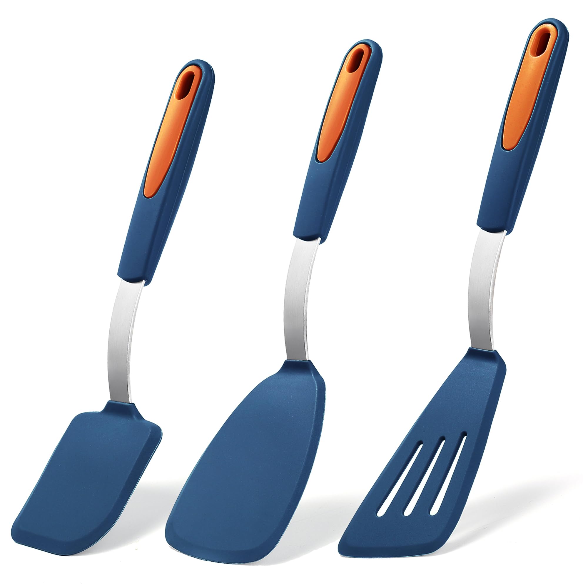 To Encounter: juego de 3 espátulas de silicona, ideales para cocinar sin rayar superficies.