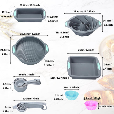 To Encounter: juego de tazas y cucharas medidoras de silicona, precisión en recetas.