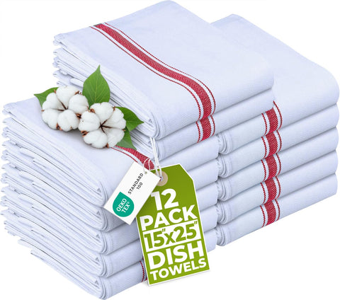 Toallas Utopia rojas: 12-pack, 15x25, absorción alta para la cocina