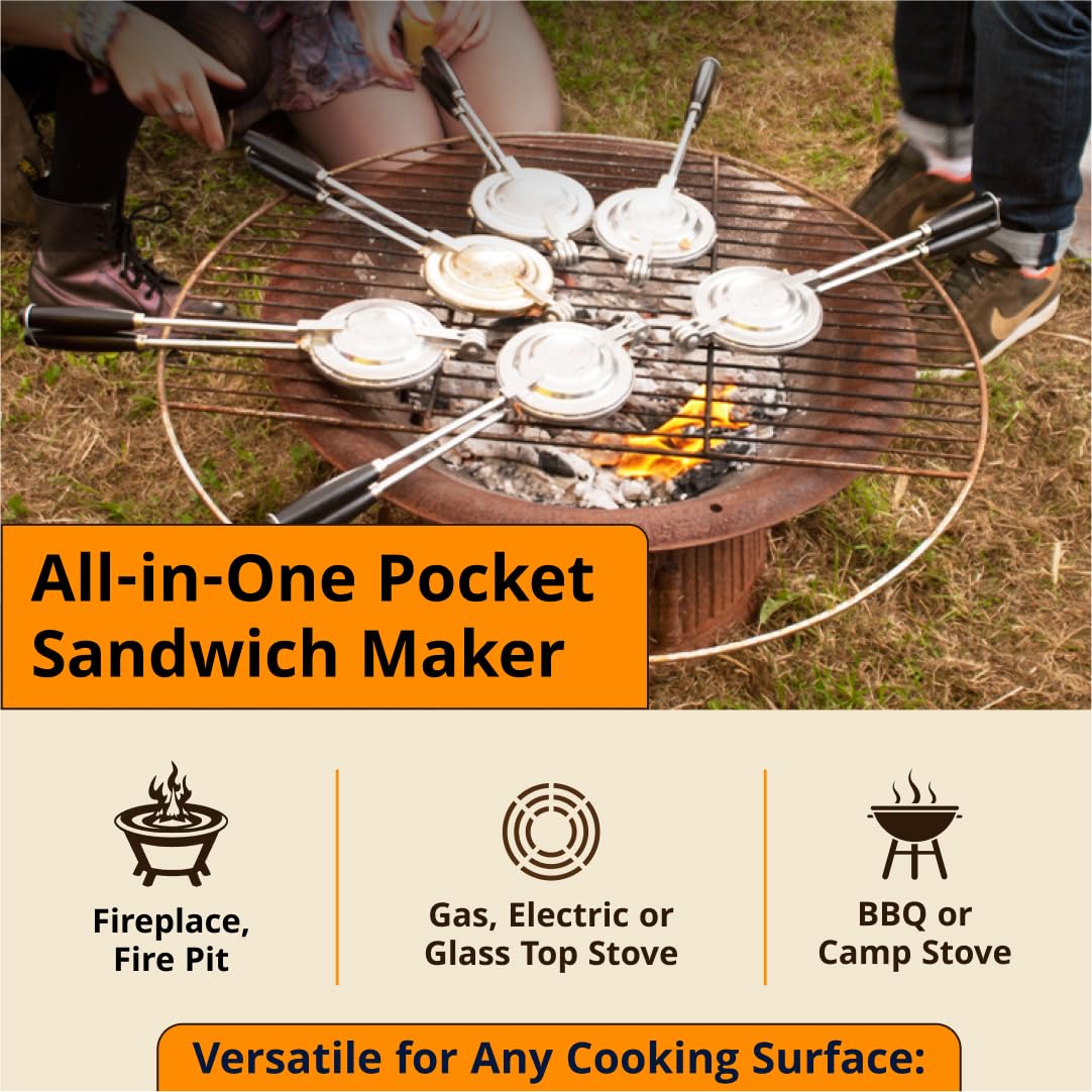 Toas-Tite sándwich maker en chimenea, cocina portátil para camping