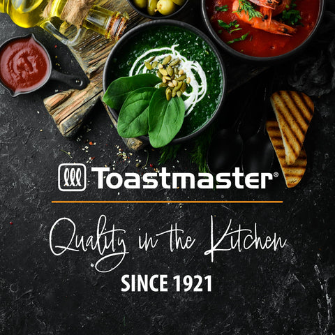 Toastmaster Inserto cerámico y tapa de vidrio, retiene calor y facilita vigilar.
