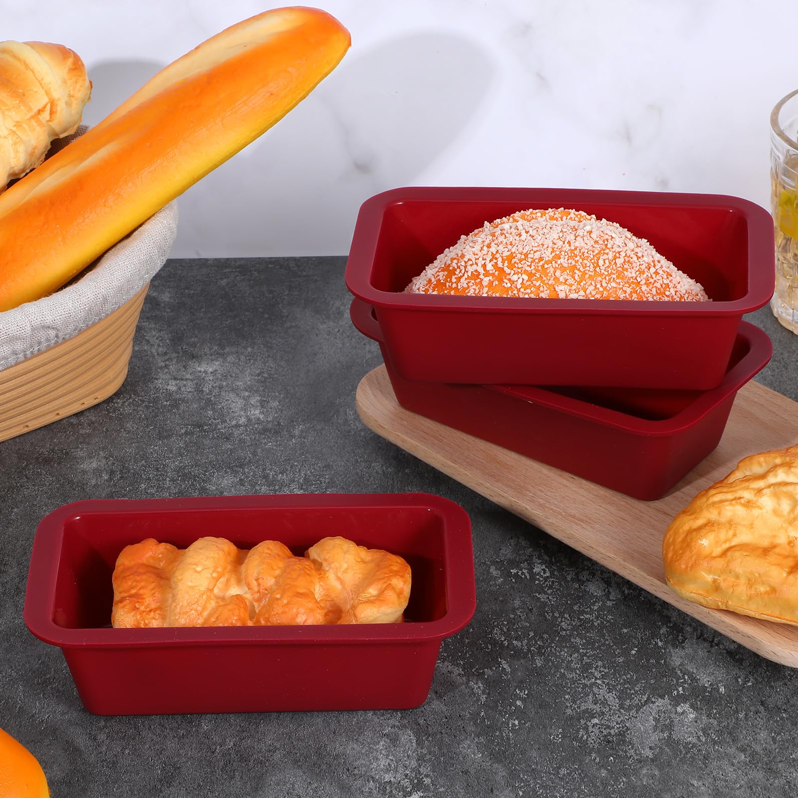 Tobeelec molde silicona para pan, versátil para pan bizcochos y pasteles
