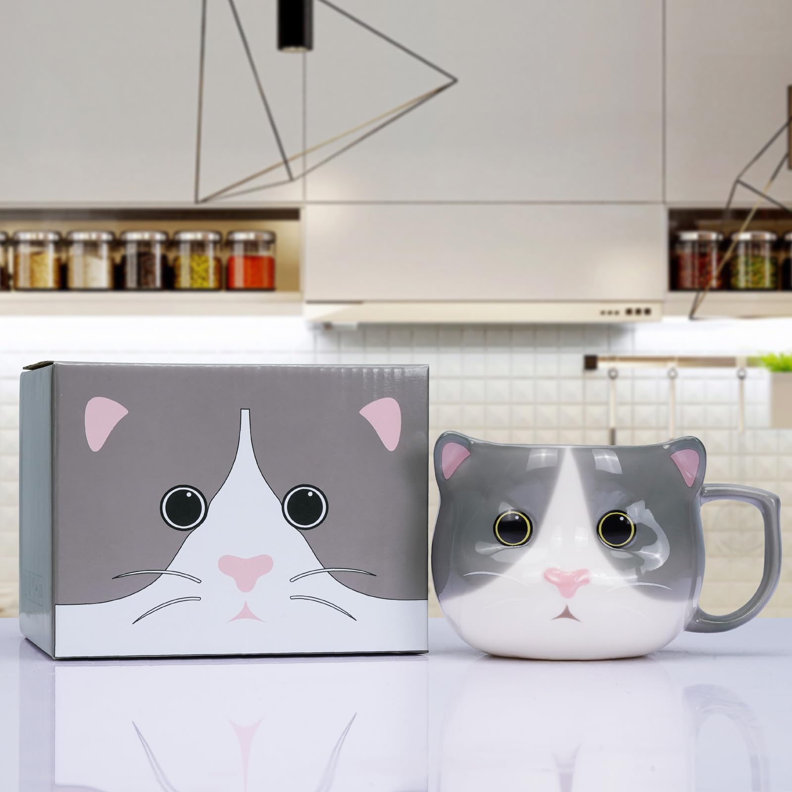 ToCooTo Taza Gato con capacidad de 14 onzas para bebidas.