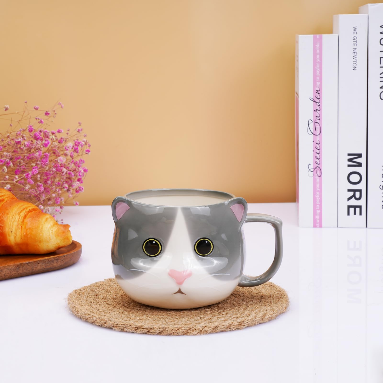 ToCooTo Taza Gato diseño adorable para desayunos y pausas.