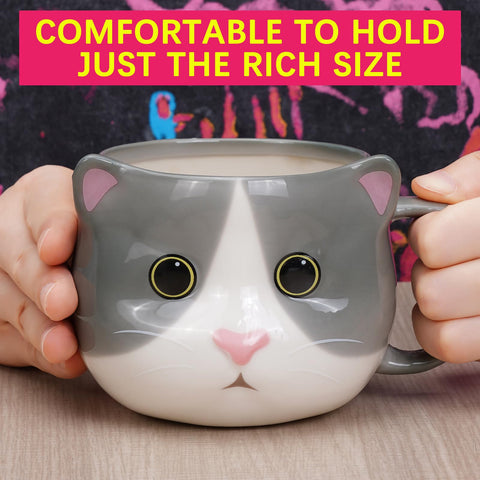 ToCooTo Taza Gato mango ergonómico para tomar con comodidad.