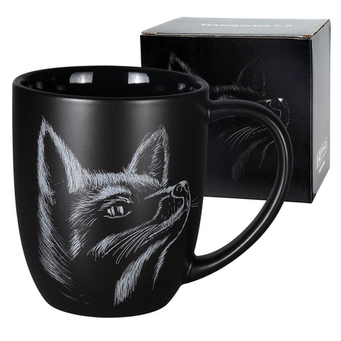 ToCooTo Taza de cerámica con zorro, perfecta para café matutino.