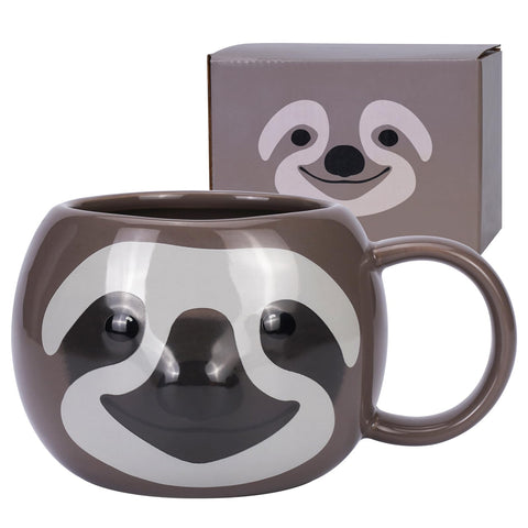 ToCooTo Taza Perezoso 16 oz, diseño 3D adorable para café matutino.