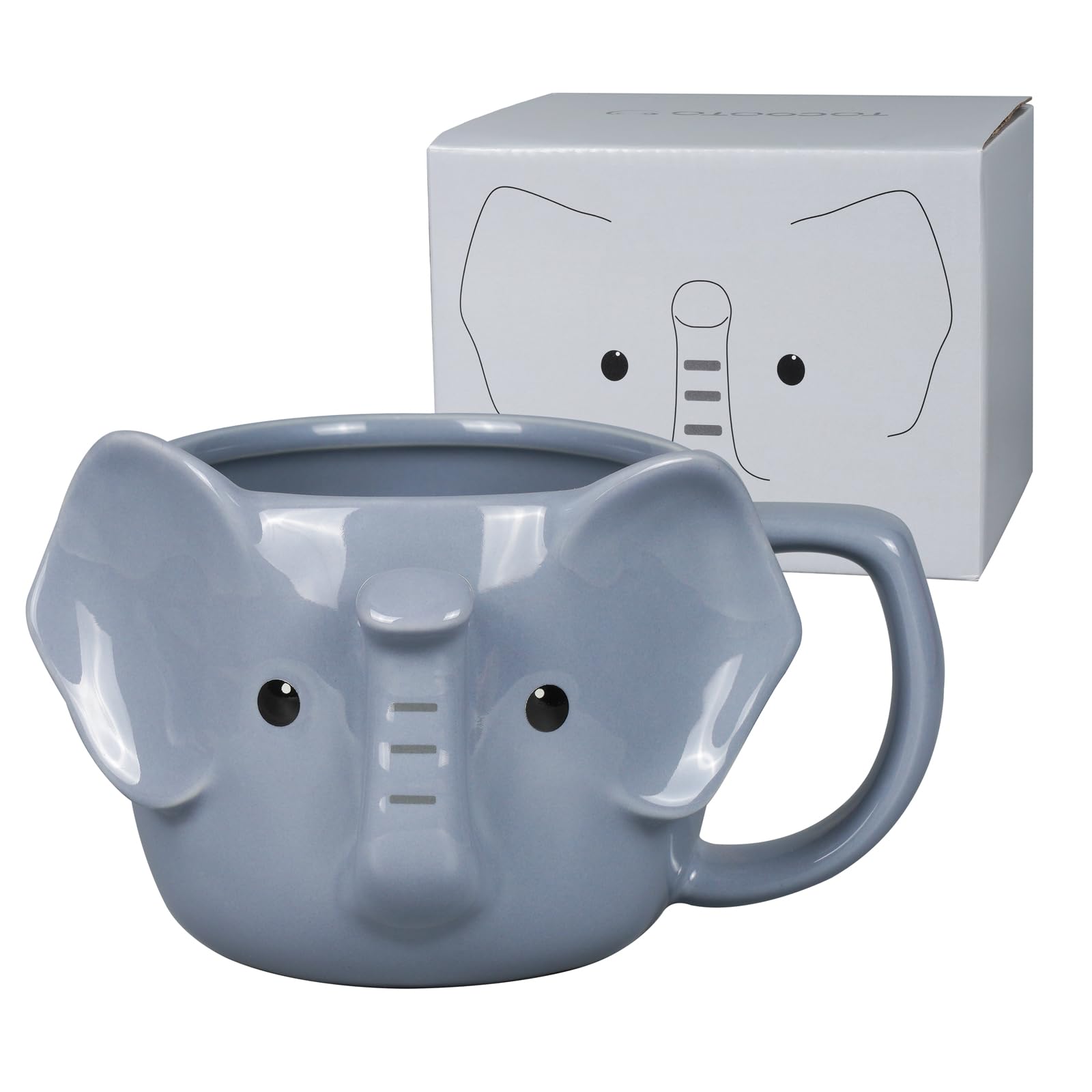 ToCooTo elefante-taza-ceramica-14oz, ideal para café caliente en la oficina.