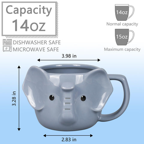 ToCooTo elefante-taza-ceramica-3d, diseño 3D llamativo para la cocina.