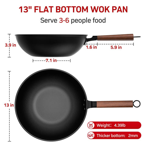 Todlabe wok curvado y espacioso favorece distribución homogénea del calor.