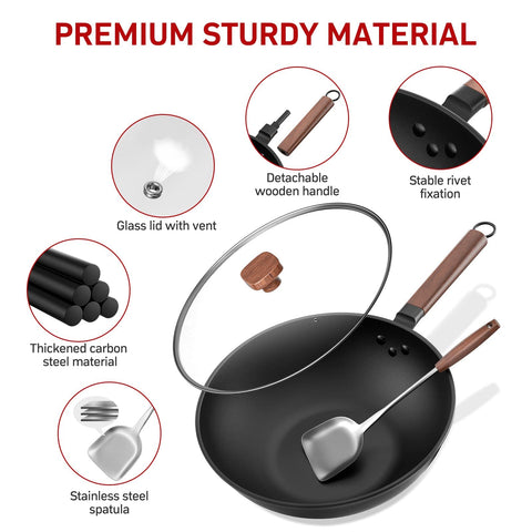 Todlabe wok versátil para salteados, freír y brasear en distintas cocinas.