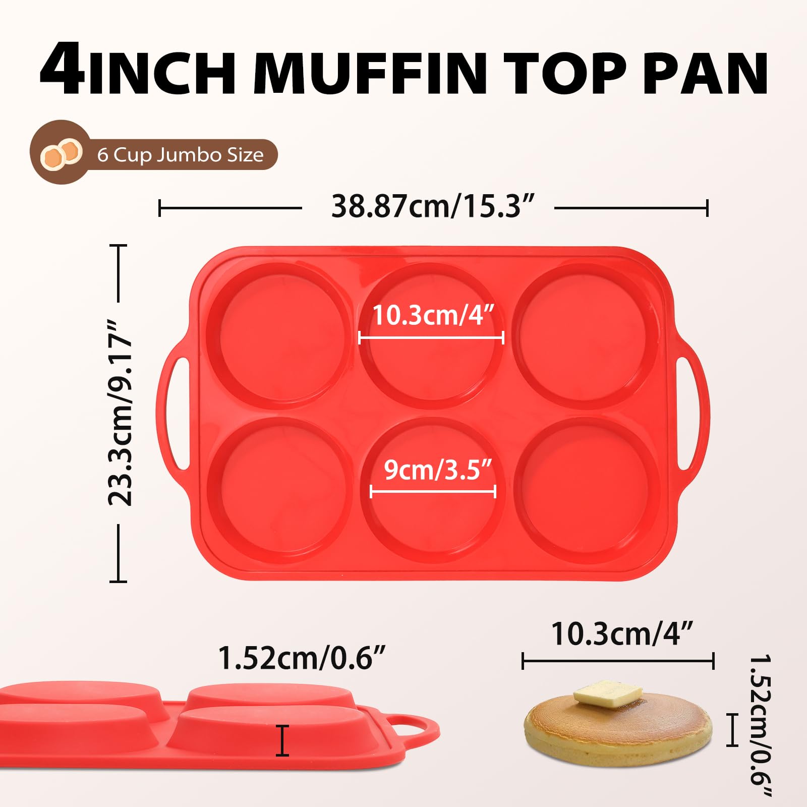 Toeusog molde de silicona para huevos grandes, porciones uniformes cada vez.