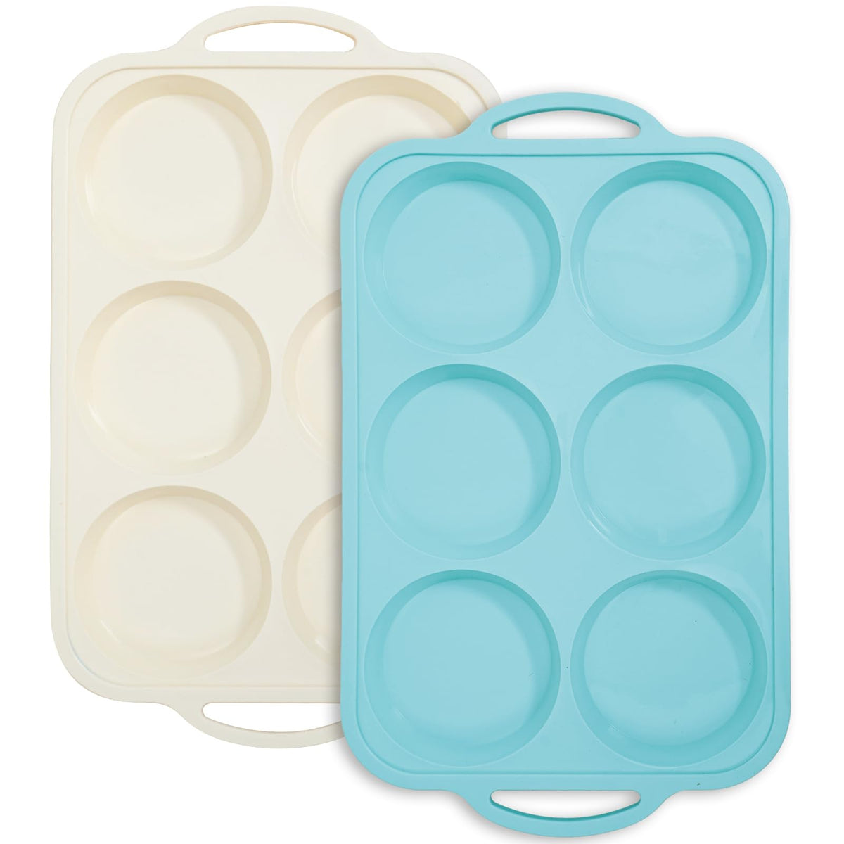 Toeusog moldes silicona para huevos de 4 pulgadas, antiadherentes para desmoldar fácilmente.