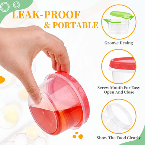 TOFLEN contenedores 8oz apto congelador, ideal para porciones y almacenamiento.