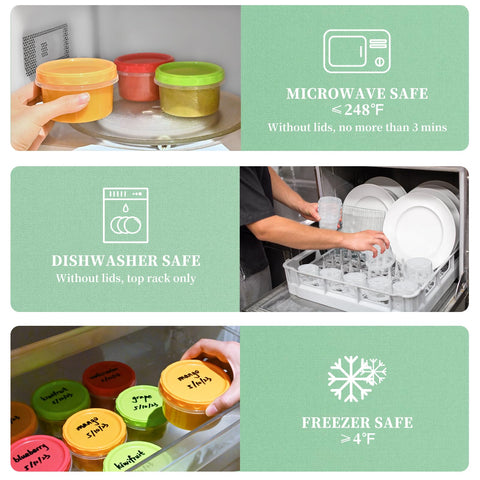 TOFLEN contenedores 8oz apto lavavajillas, limpieza fácil tras tus comidas.