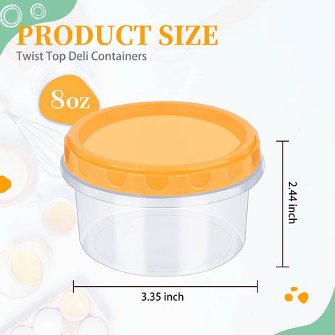 TOFLEN contenedores 8oz tapas roscadas detalle, sellado hermético para conservar frescura.
