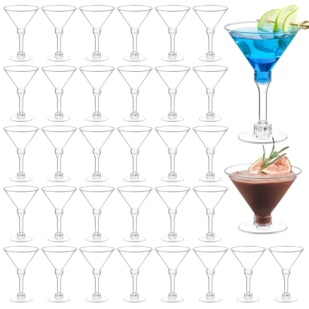 Copas TOFLEN de martini 5 oz, 40 unidades, perfectas para cócteles elegantes.