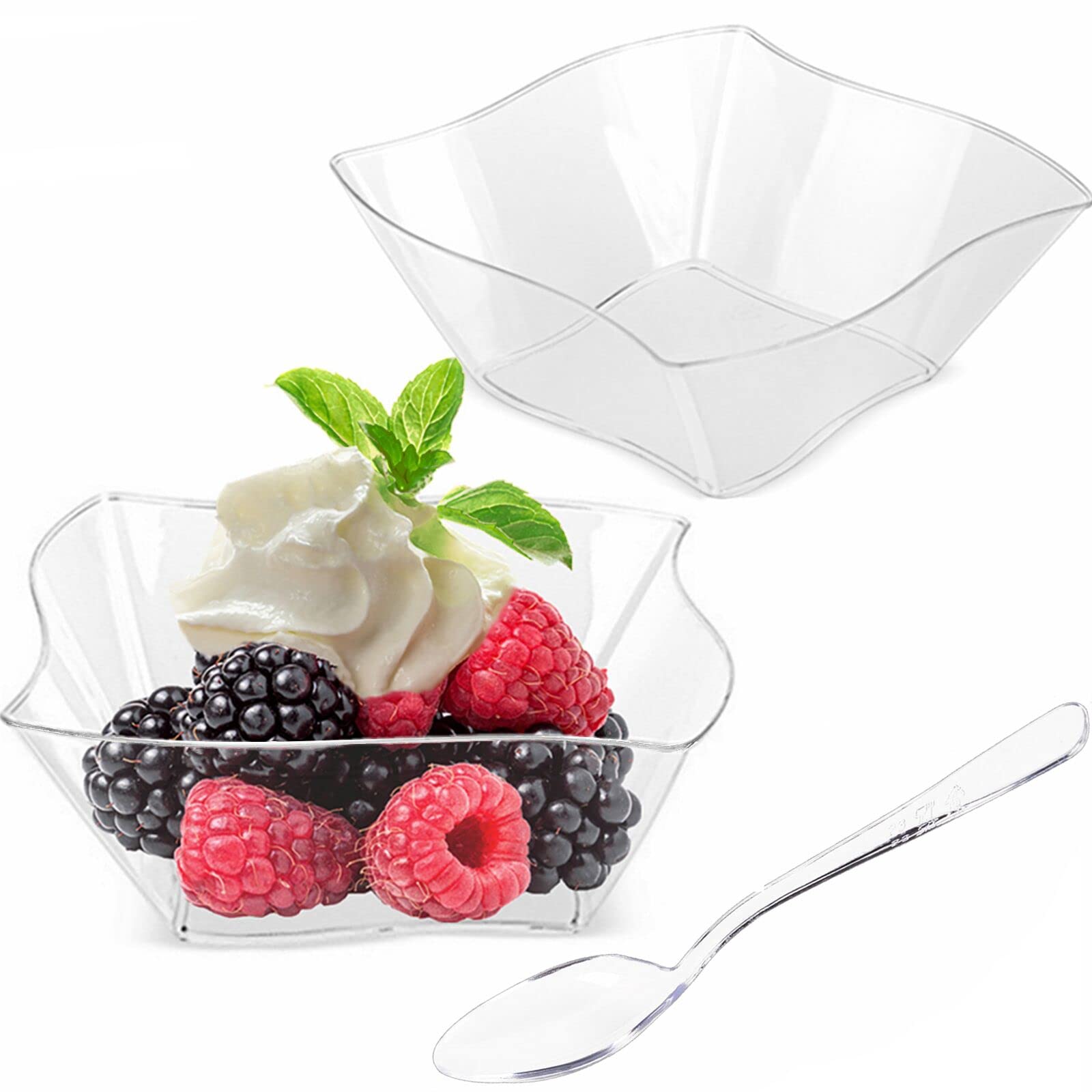 TOFLEN copas postre 5 oz, cristal claro para presentación elegante de postres