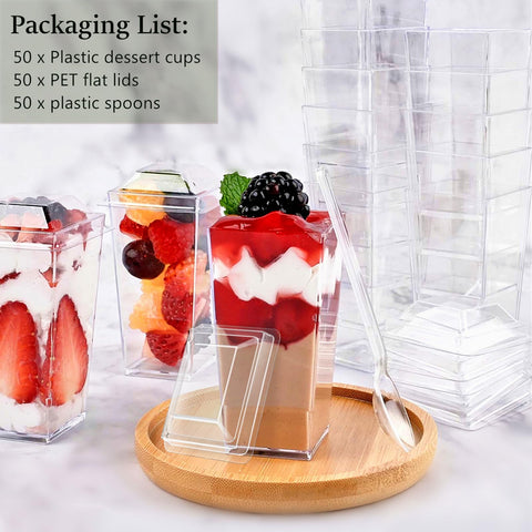 TOFLEN copas postre cuadradas cristal claras realzan colores