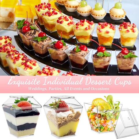 TOFLEN copas postre mini para aperitivos, yogur y parfait, uso versátil.