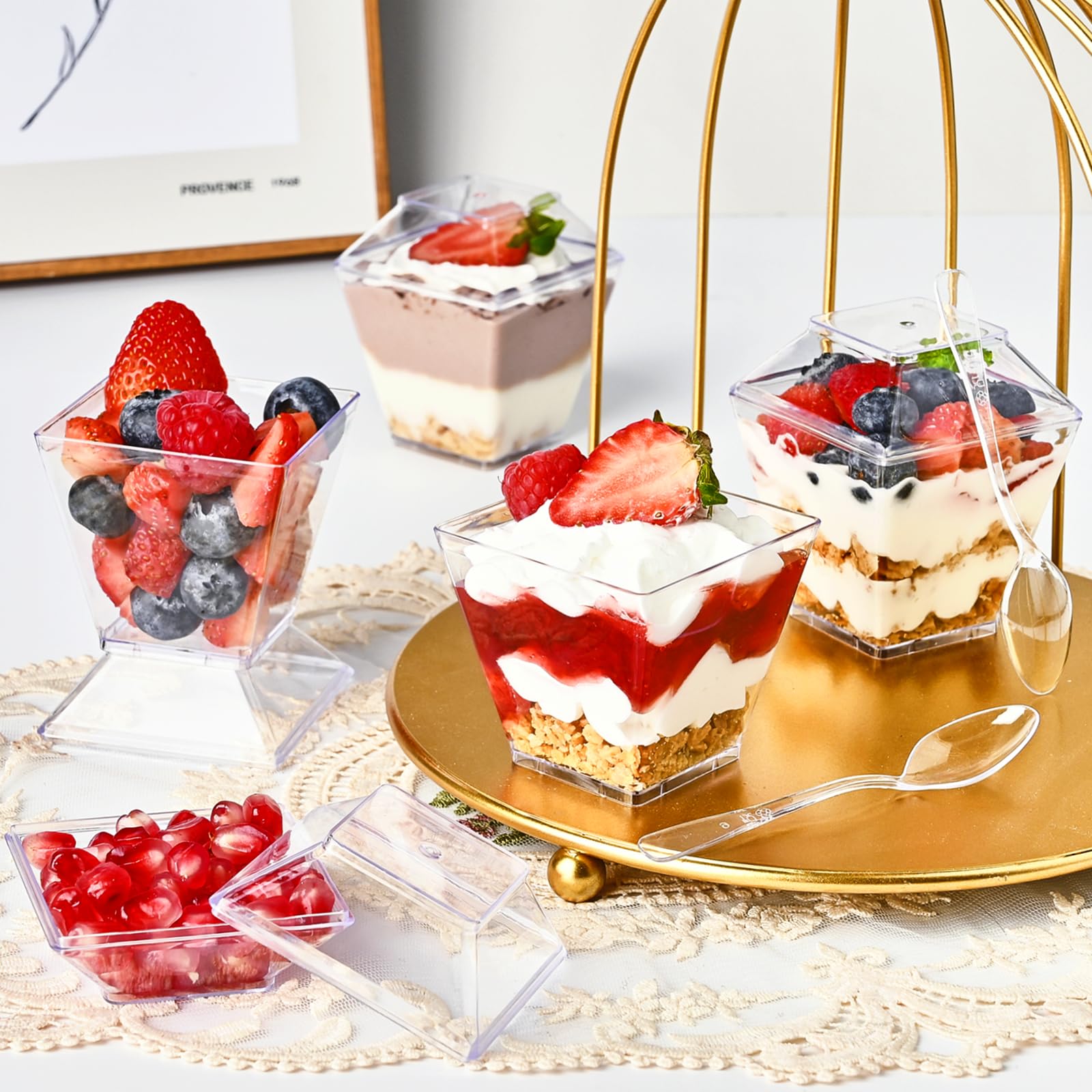 TOFLEN copas postre mini para bebidas y postres, reutilizables.