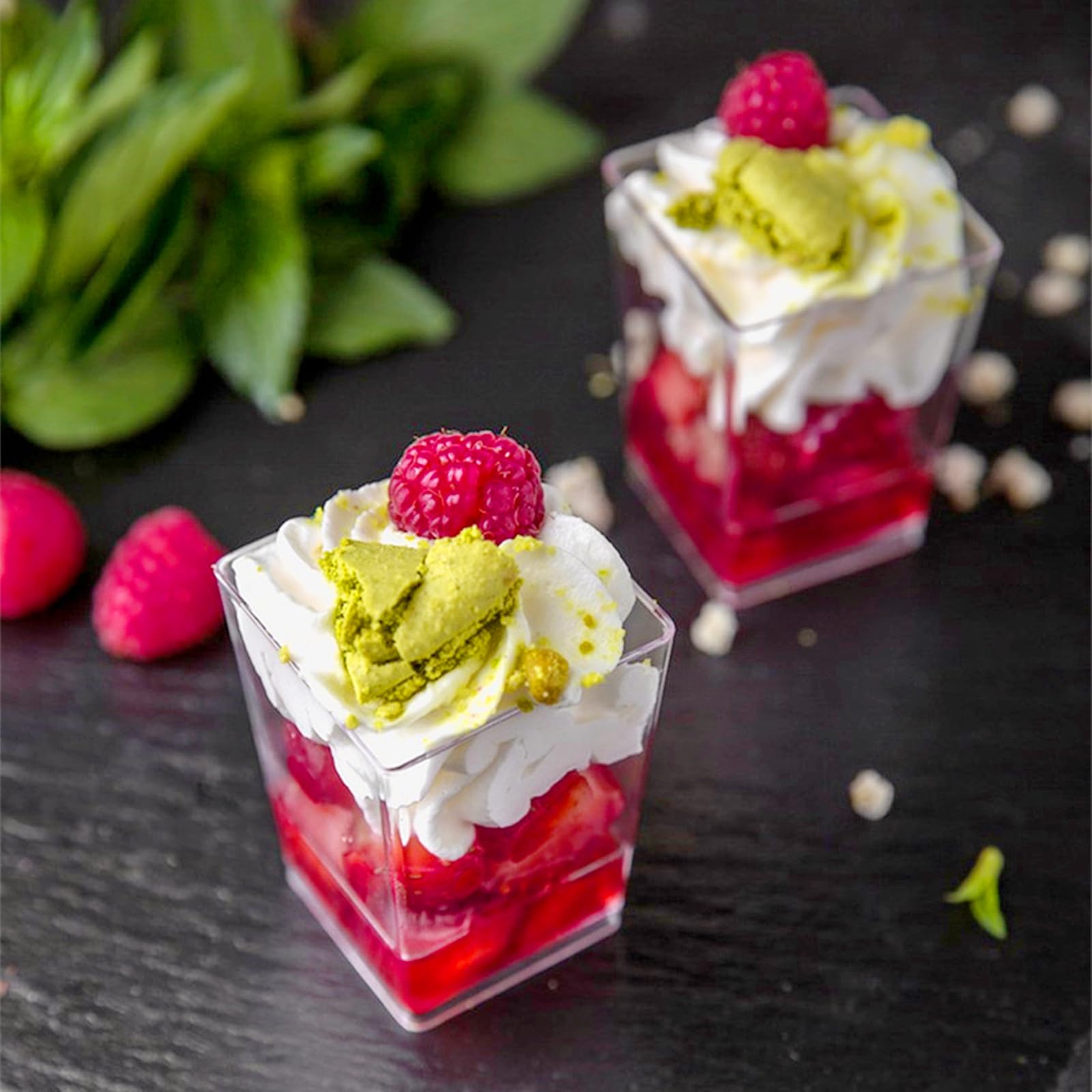 TOFLEN copas postre para yogur y mousse, presentaciones limpias y atractivas.