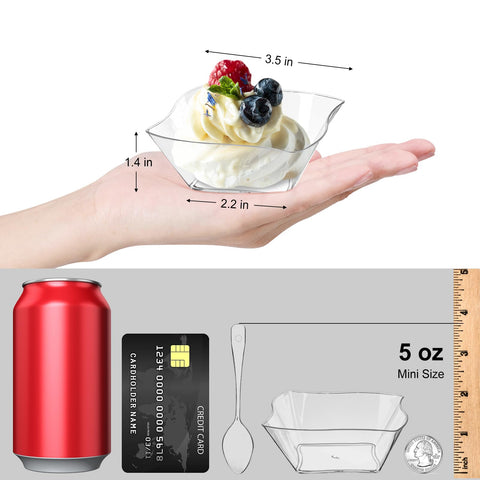 TOFLEN cucharas desechables integradas, útiles para postres y aperitivos