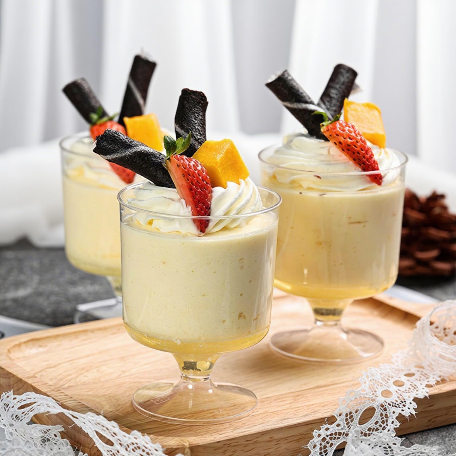 TOFLEN vasos desechables transparentes para catering y eventos