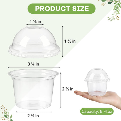 TOFLEN vaso postre transparente 8oz muestra tus postres con claridad atractiva.