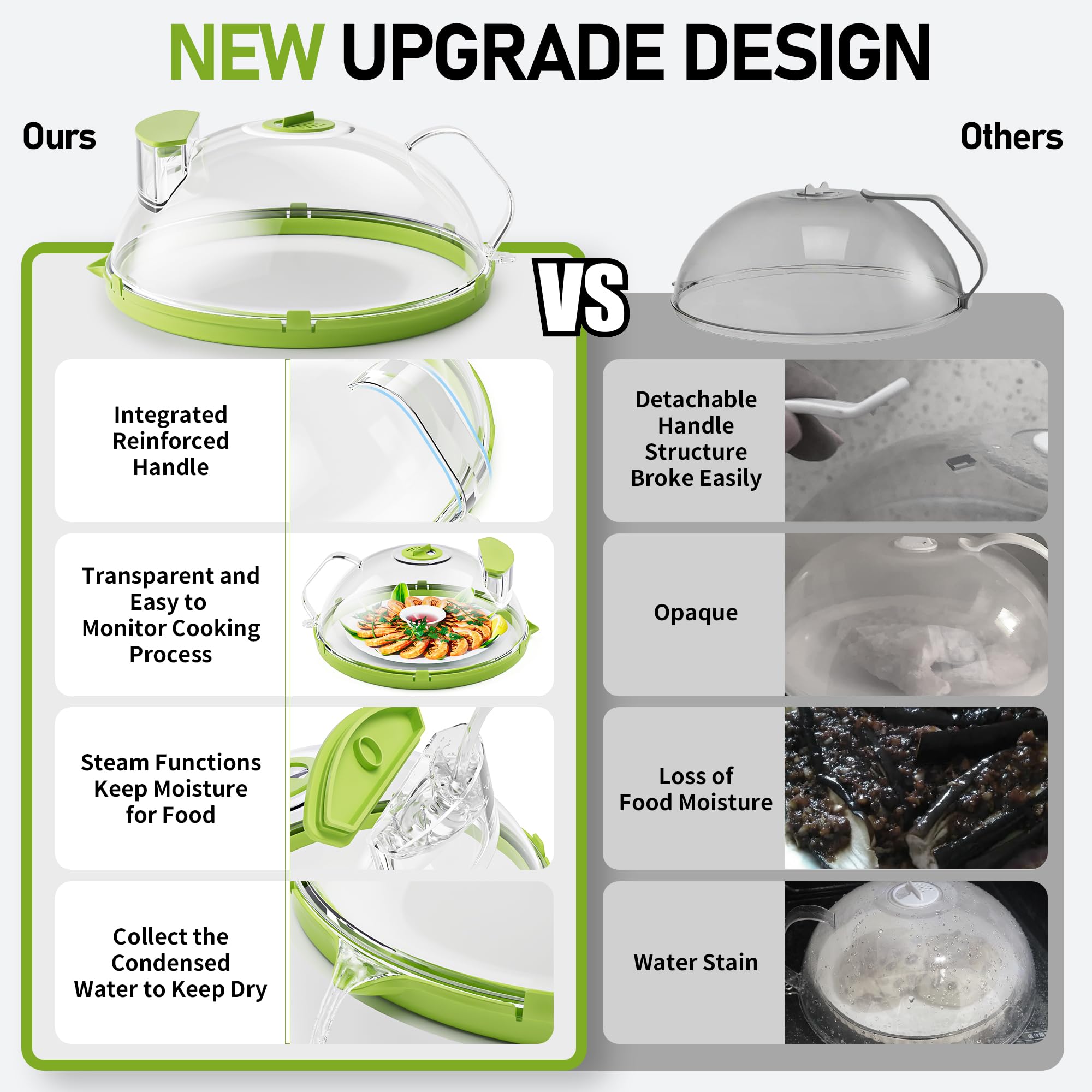 TOFWOF cubre microondas con vapor integrado para mantener la comida jugosa.
