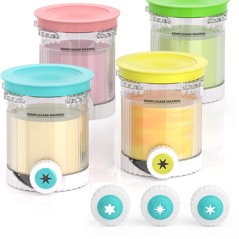 Togameoy Creami Swirl conjunto de cuatro contenedores NC701 para múltiples sabores.