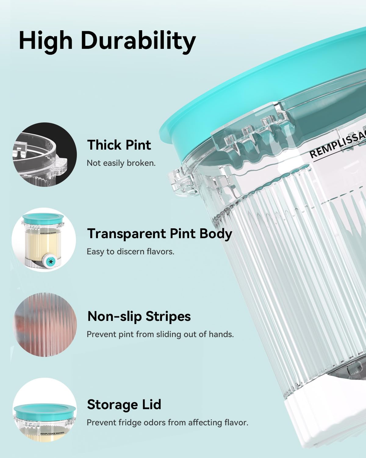 Togameoy Creami Swirl diseño práctico para preparar diferentes sabores.