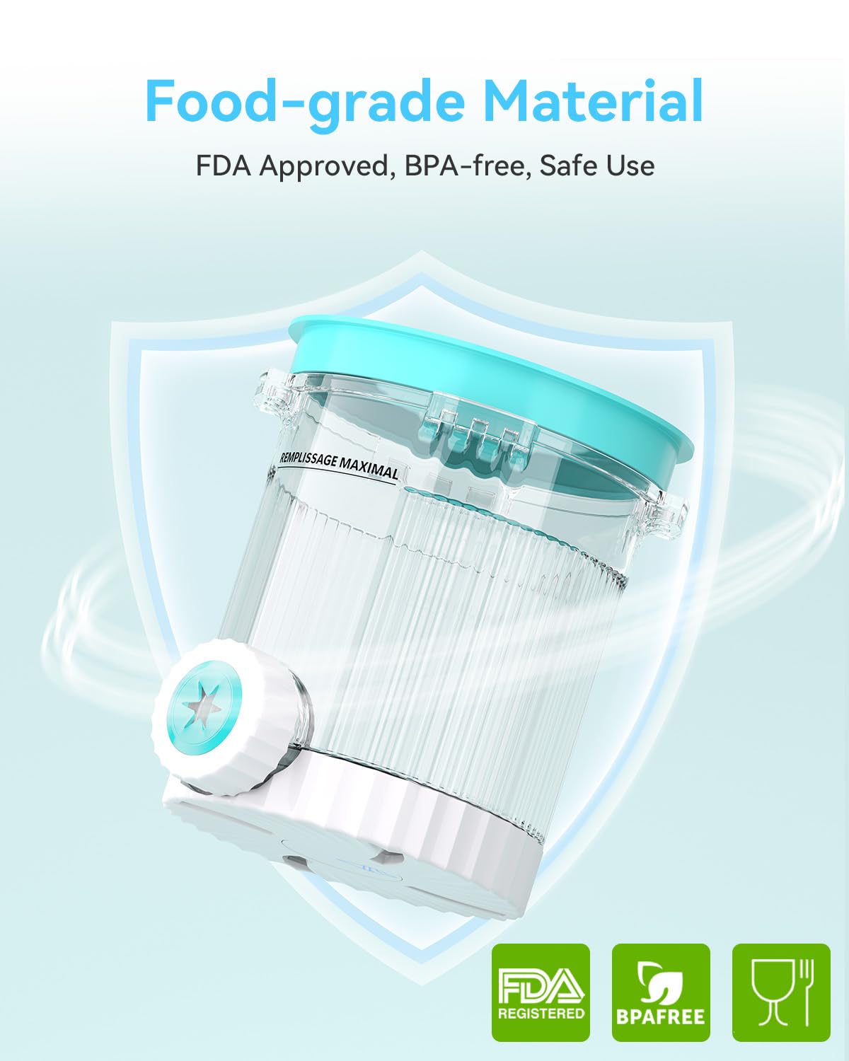Togameoy Creami Swirl materiales libres de BPA para uso seguro.