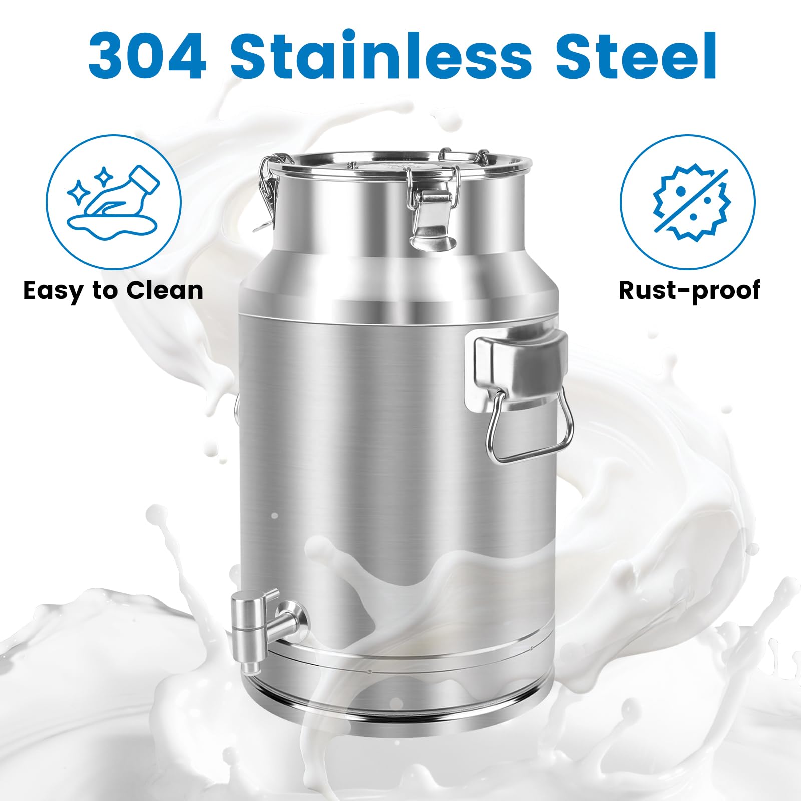 Cubo con tres pestillos para evitar derrames y proteger el contenido.