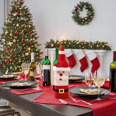TOGETHERTOYO detalle tejido acrilico con copos de nieve y renos, ideal para cenas festivas
