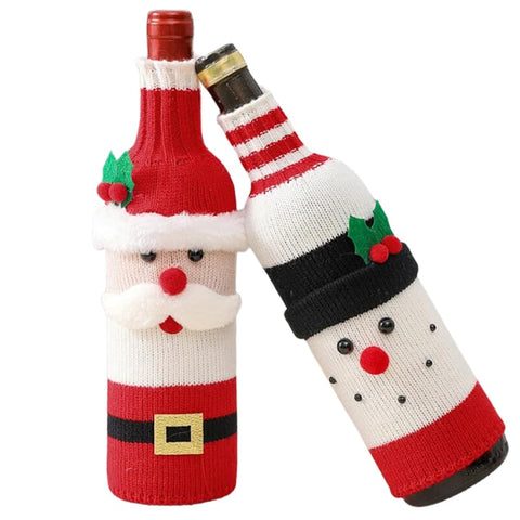 TOGETHERTOYO funda de botella de vino navideña con suéter, ideal para decorar la mesa