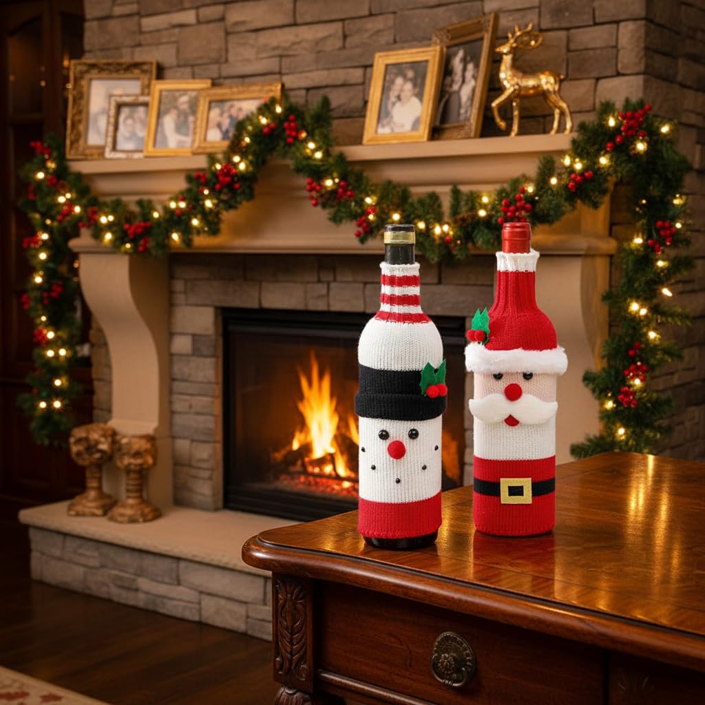 TOGETHERTOYO funda de botella de vino con diseño festivo, perfecto para regalos
